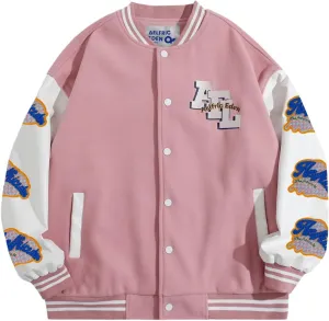 Aelfric Eden Men's Varsity Jackets Bomber Letterman Jacket Oversized Y2k Baseball Coats