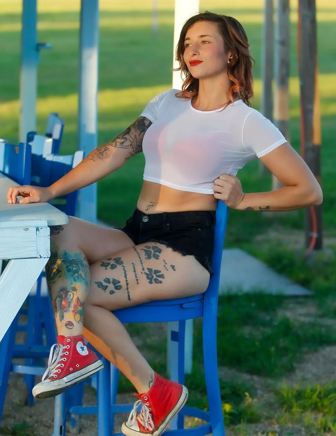 Avidlove Mesh Crop Top for Women Short Sleeve Bodycon Tees Y2k See Through Blouse O Neck Clubwear