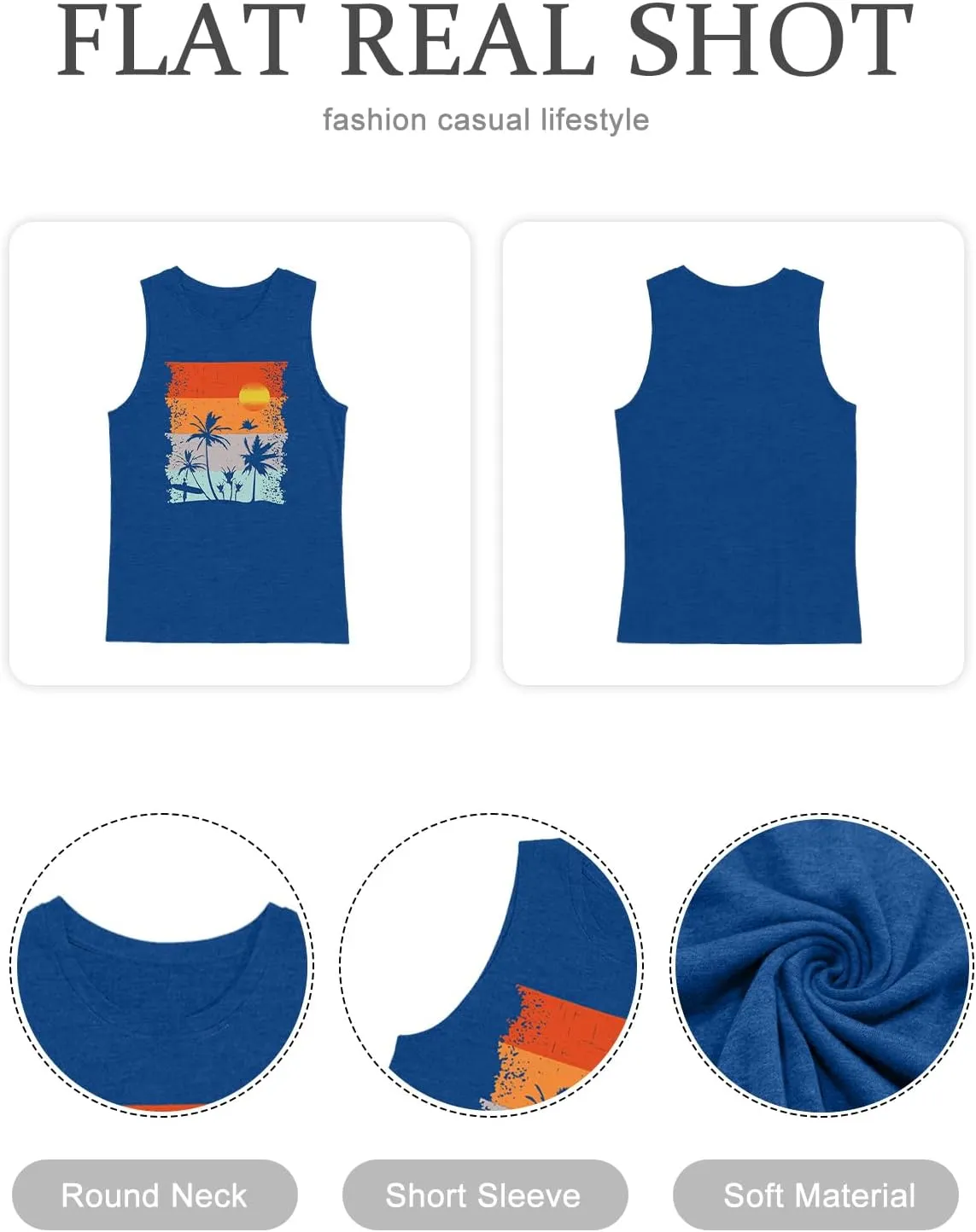 Binshre Tank Tops Women Hawaiian Beach Graphic Tank Tops Summer Casual Tanks Vest Country Music Vintage Tank Cami