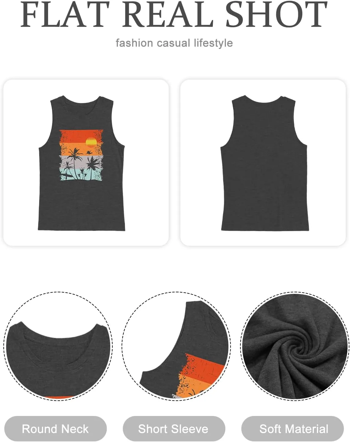 Binshre Tank Tops Women Hawaiian Beach Graphic Tank Tops Summer Casual Tanks Vest Country Music Vintage Tank Cami