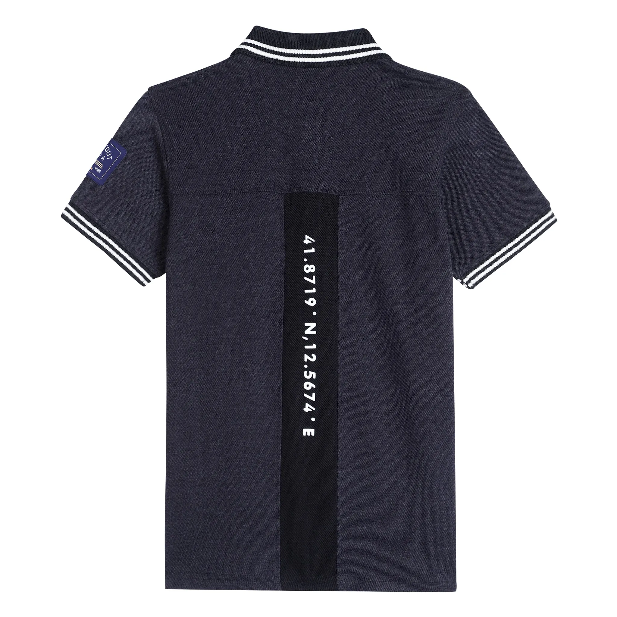 Boys Casual Black Melange Half Sleeve  T-Shirt