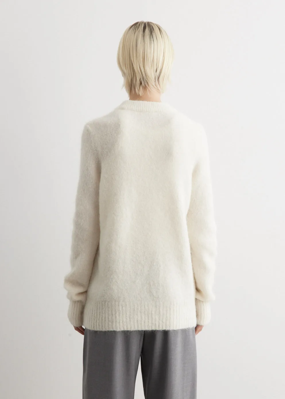 Brushed Alpaca O-Neck Knit