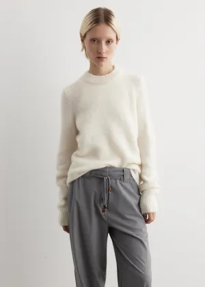 Brushed Alpaca O-Neck Knit