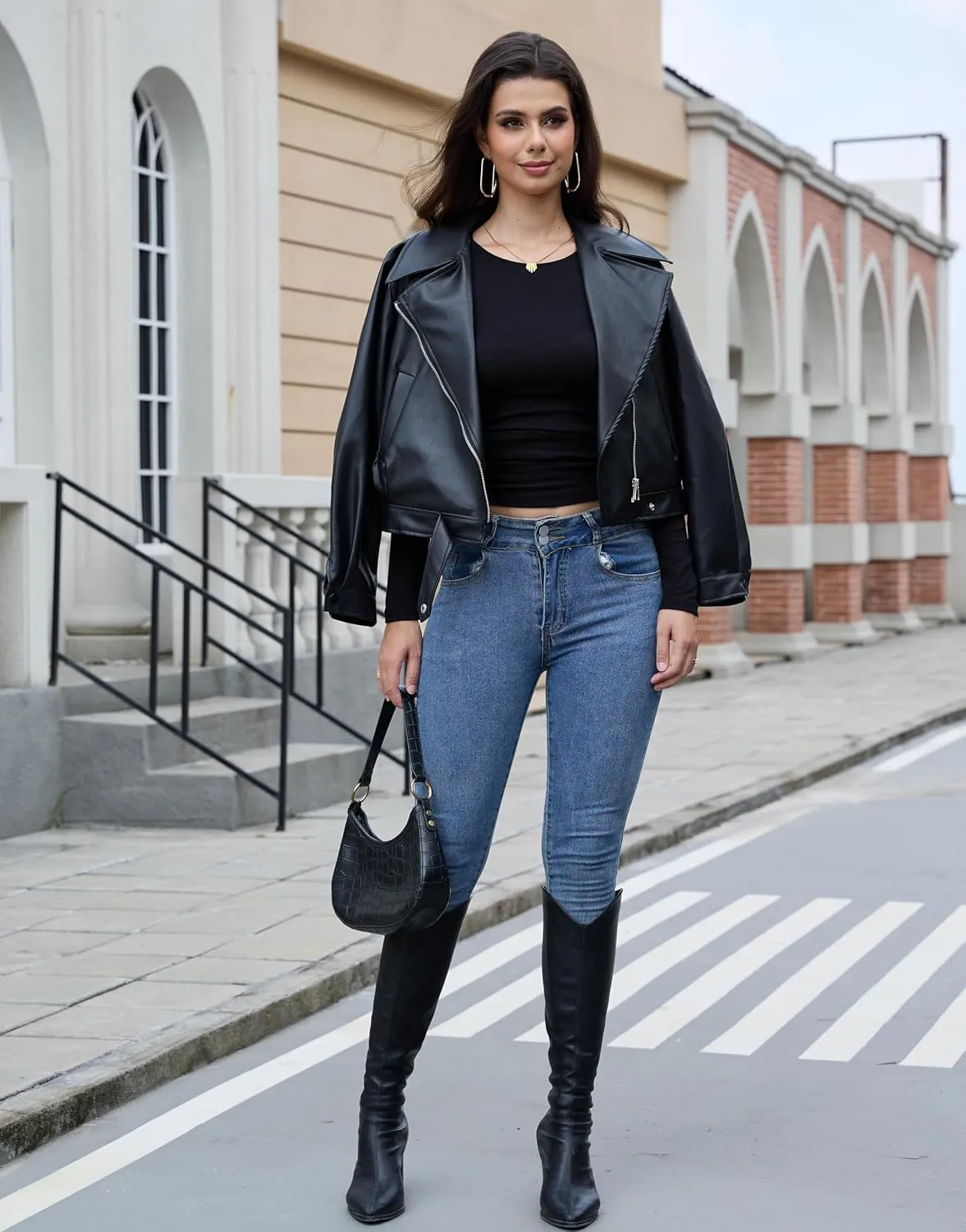 CE' CERDR 3/5 Pack Womens Long Sleeve Shirts Crew Neck Basic Tees Tight Fitted Casual Going Out Stretchy Slim Tops