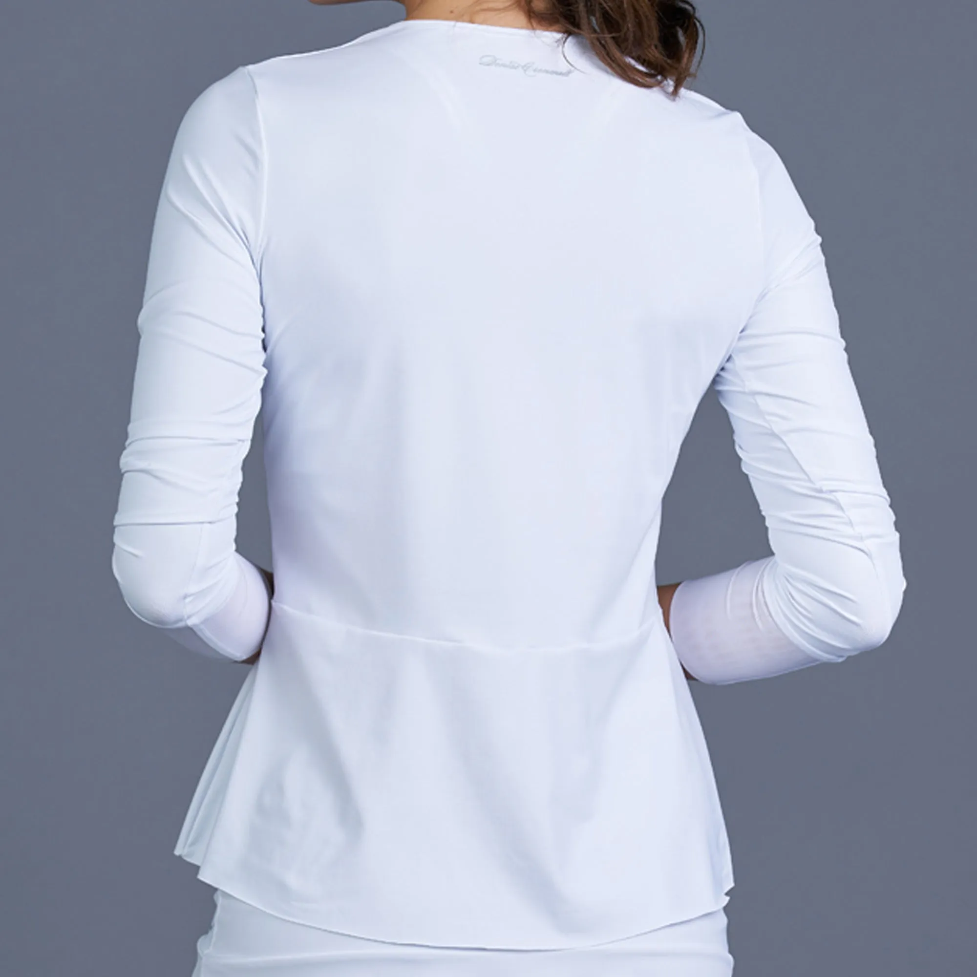 Classic V-neck Long-Sleeve Top (white)