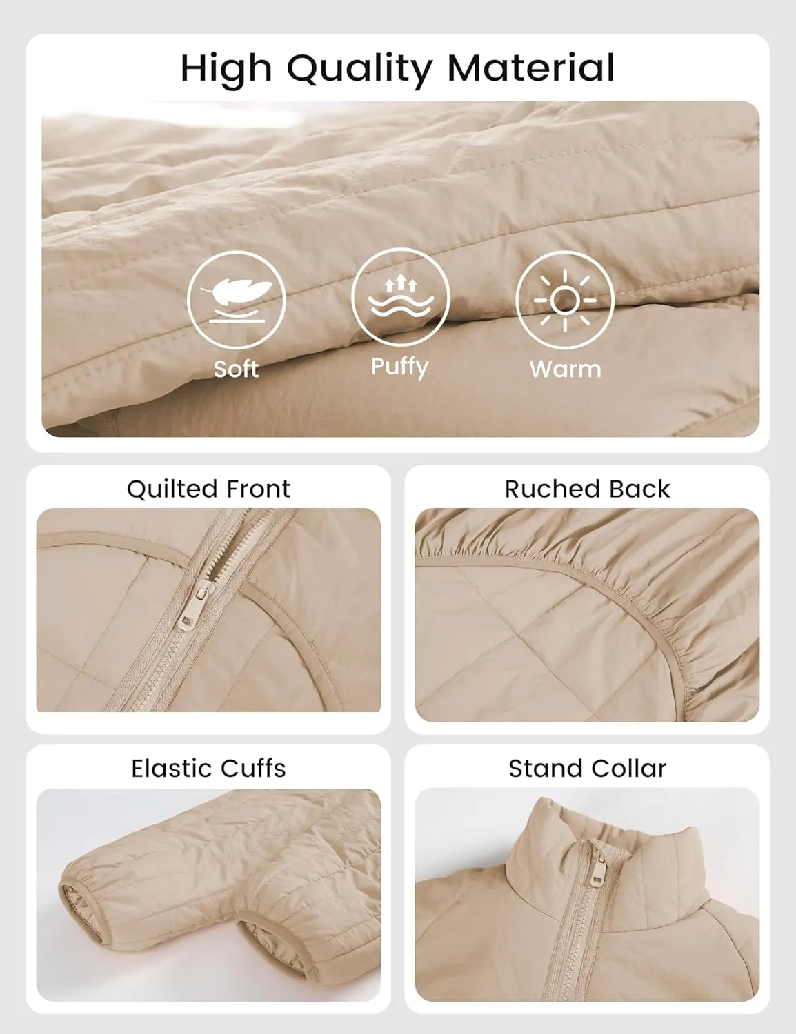 Daacee Oversized Lightweight Quilted Pullover Jacket for Women Casual Half Zip Puffer Jackets Padded Outwear with 4 Pockets