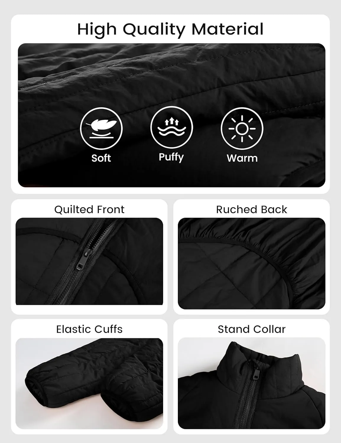 Daacee Oversized Lightweight Quilted Pullover Jacket for Women Casual Half Zip Puffer Jackets Padded Outwear with 4 Pockets