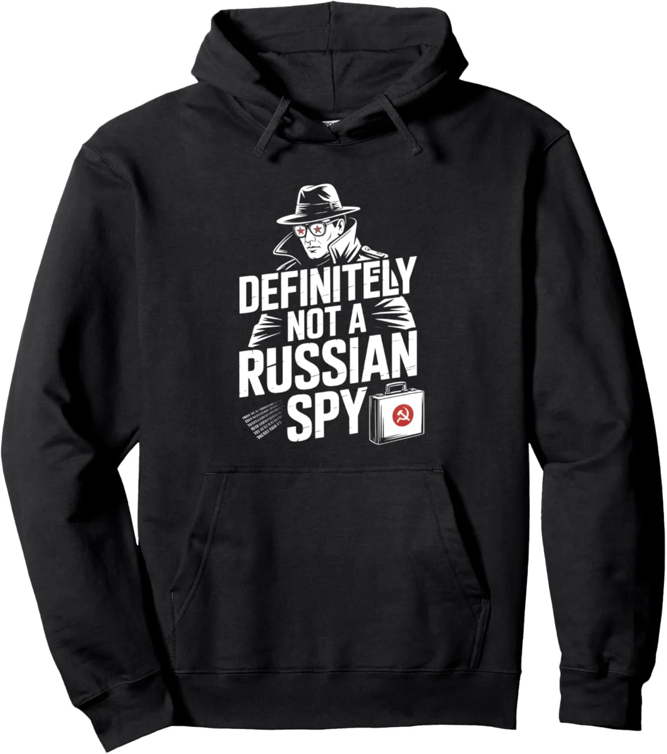 Definitely Not a Russian Spy Funny Trench Coat Halloween Pullover Hoodie
