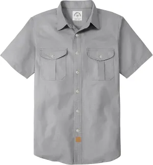 Dubinik Mens Short Sleeve Button Down Shirts Two Pocket Vintage Mens Work Shirt Cotton Mens Shirts Casual with Stretch