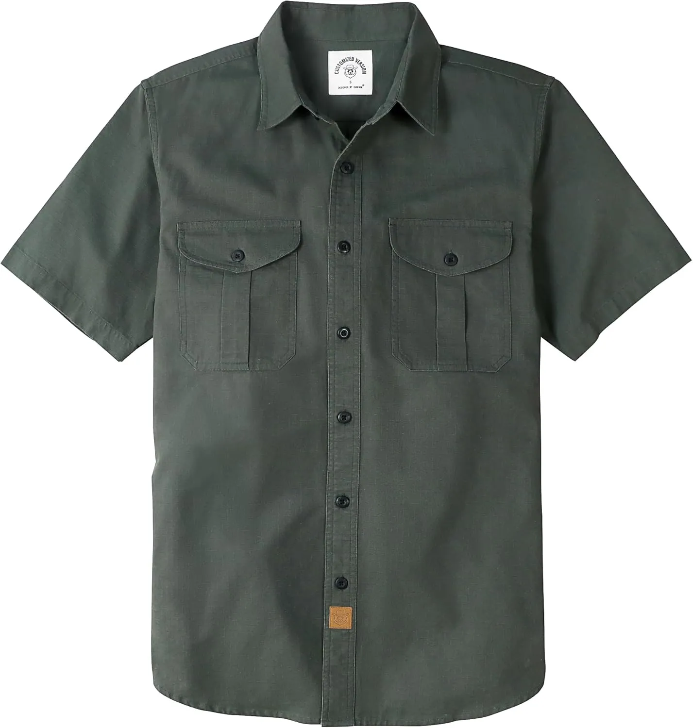 Dubinik Mens Short Sleeve Button Down Shirts Two Pocket Vintage Mens Work Shirt Cotton Mens Shirts Casual with Stretch