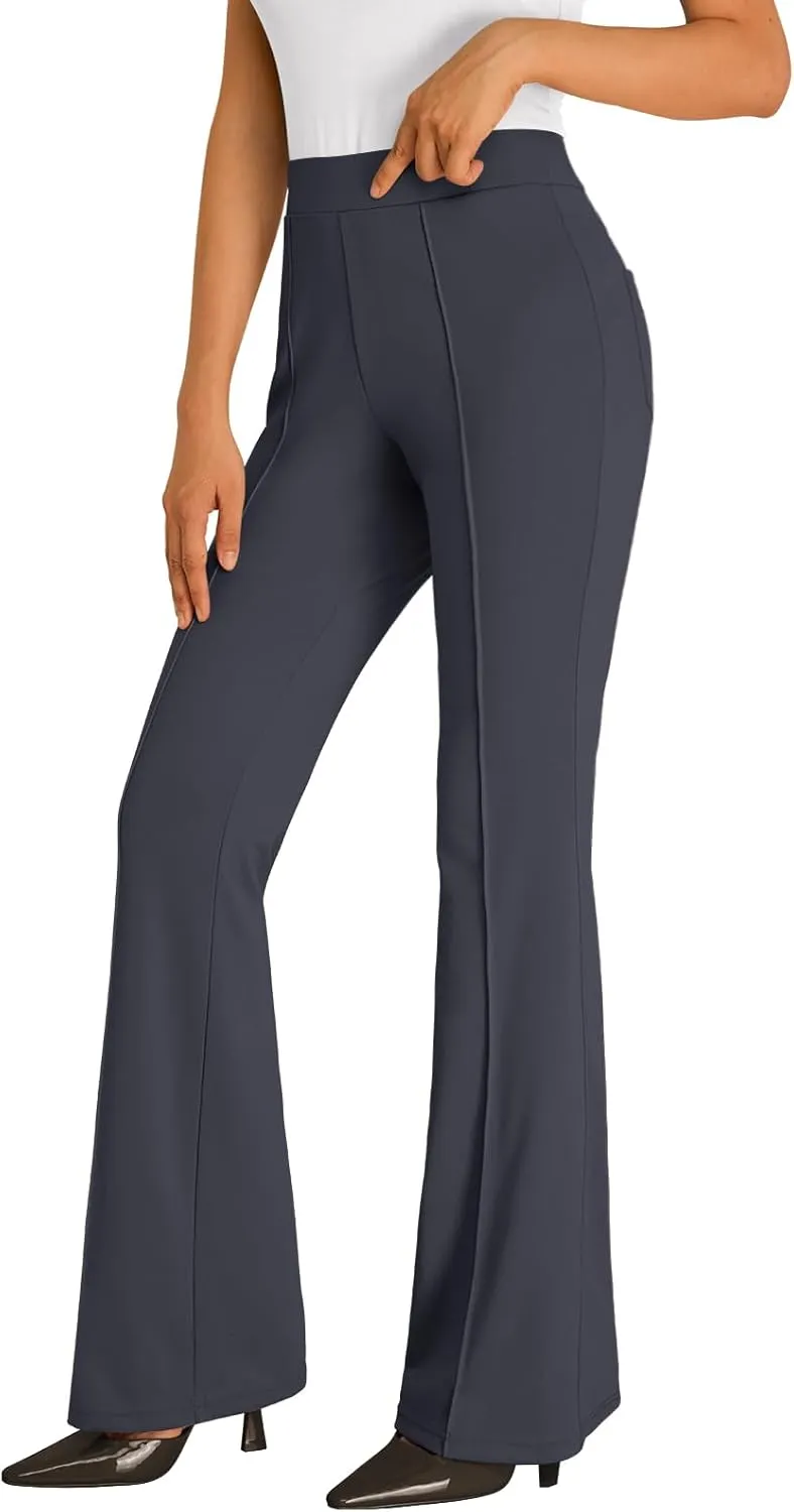 EFAN Womens Work Business Casual Flare Leggings Pants Comfort Office High Waisted Slacks Suits with Pockets 2025