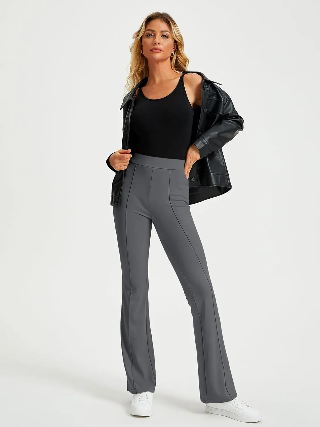 EFAN Womens Work Business Casual Flare Leggings Pants Comfort Office High Waisted Slacks Suits with Pockets 2025