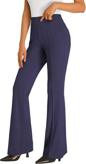 EFAN Womens Work Business Casual Flare Leggings Pants Comfort Office High Waisted Slacks Suits with Pockets 2025