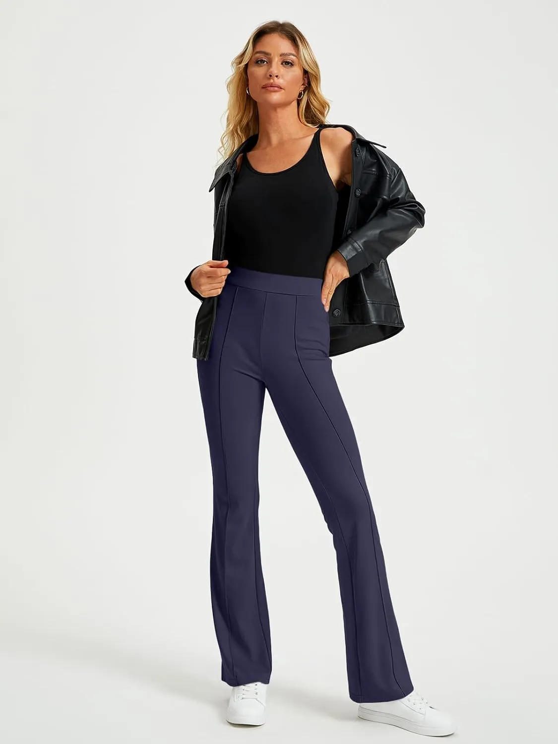 EFAN Womens Work Business Casual Flare Leggings Pants Comfort Office High Waisted Slacks Suits with Pockets 2025