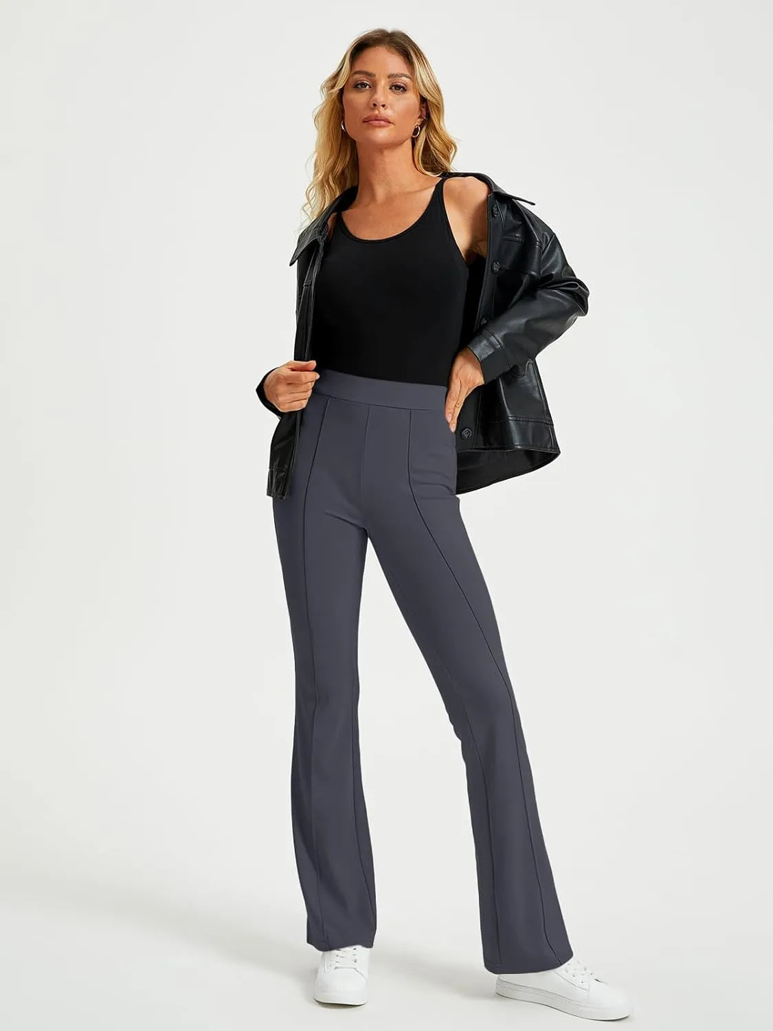 EFAN Womens Work Business Casual Flare Leggings Pants Comfort Office High Waisted Slacks Suits with Pockets 2025