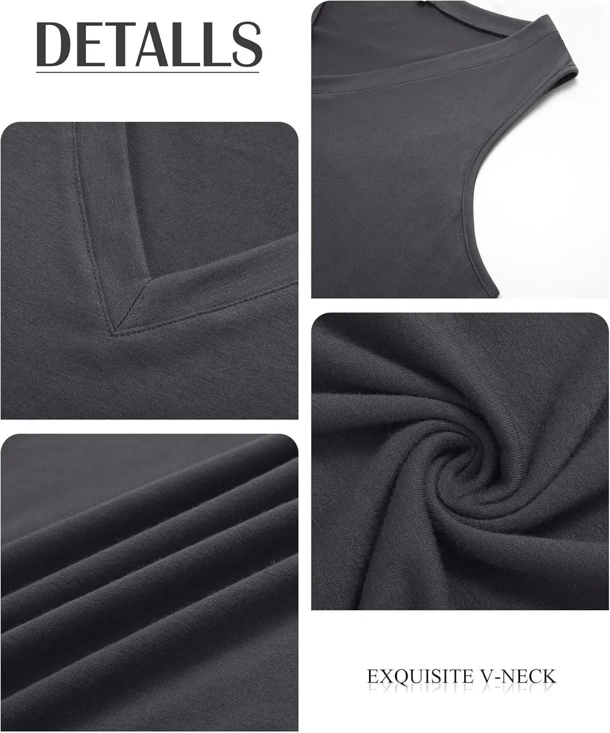 Ficerd 4 Pack Women's Plus Size Tank Tops, Cotton Blend Casual V Neck Sleeveless Shirts Ladies Flowy Dressy Tunics Work Tees