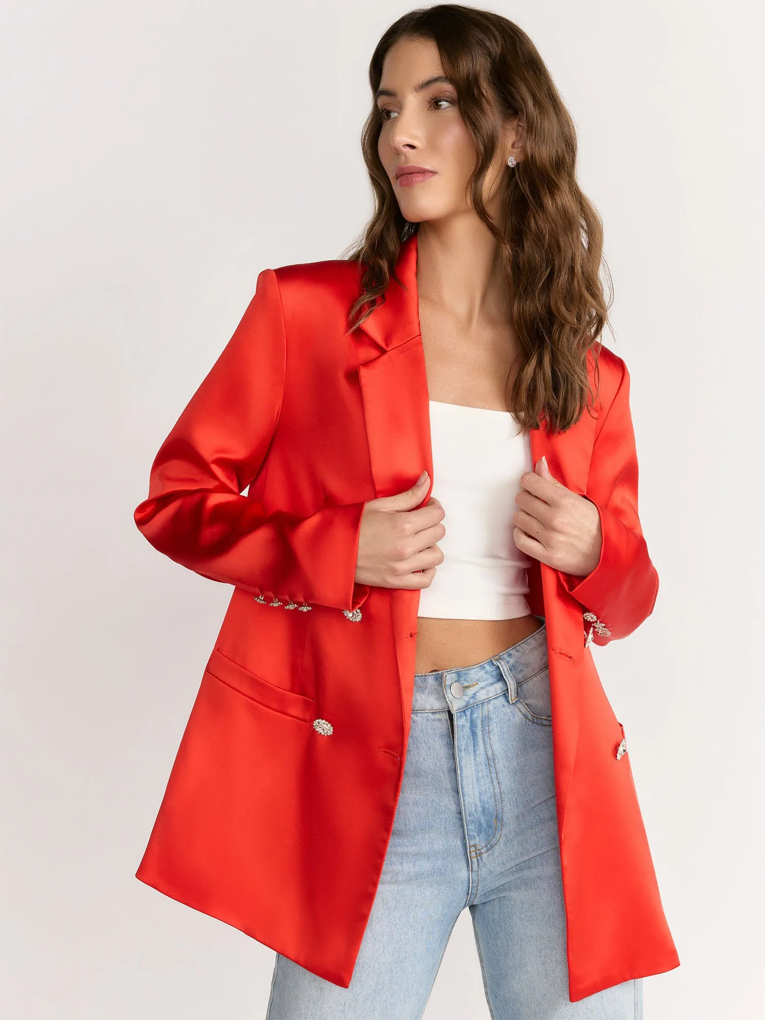 Flying Tomato Long Sleeves Double Breasted Blazer - Brands We Love