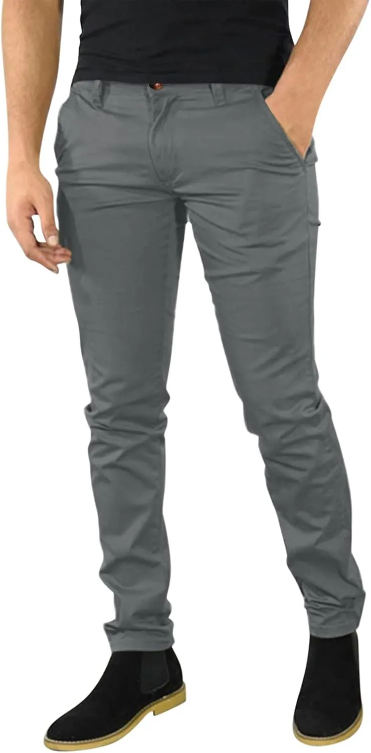 GOKKILRW Mens Fashion Slim Fit Dress Pants Casual Business Office Work Suit Pants Comfort Flat Front Stretch Chino Golf Pants