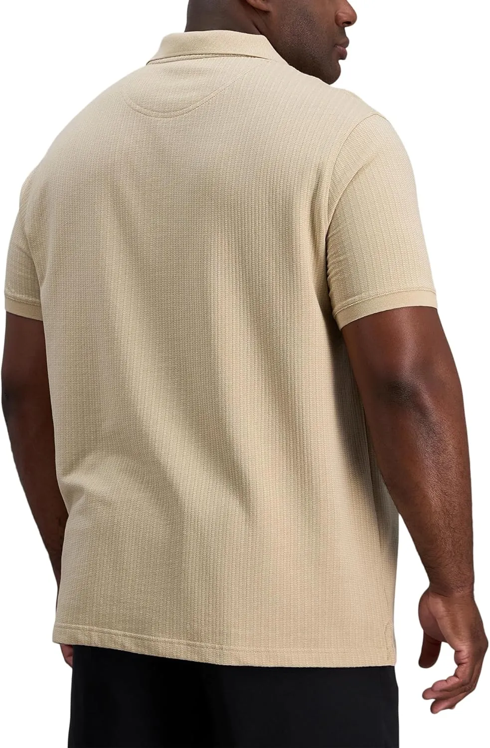 Haggar Men's Premium Comfort Quarter Zip Short Sleeve Polo Shirt