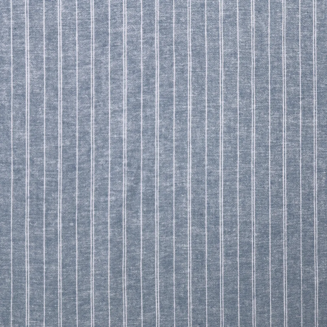 hemp/organic cotton yarn dyed stripe - denim/soft white