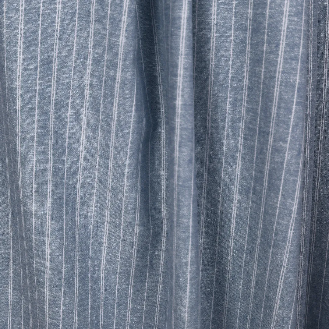 hemp/organic cotton yarn dyed stripe - denim/soft white