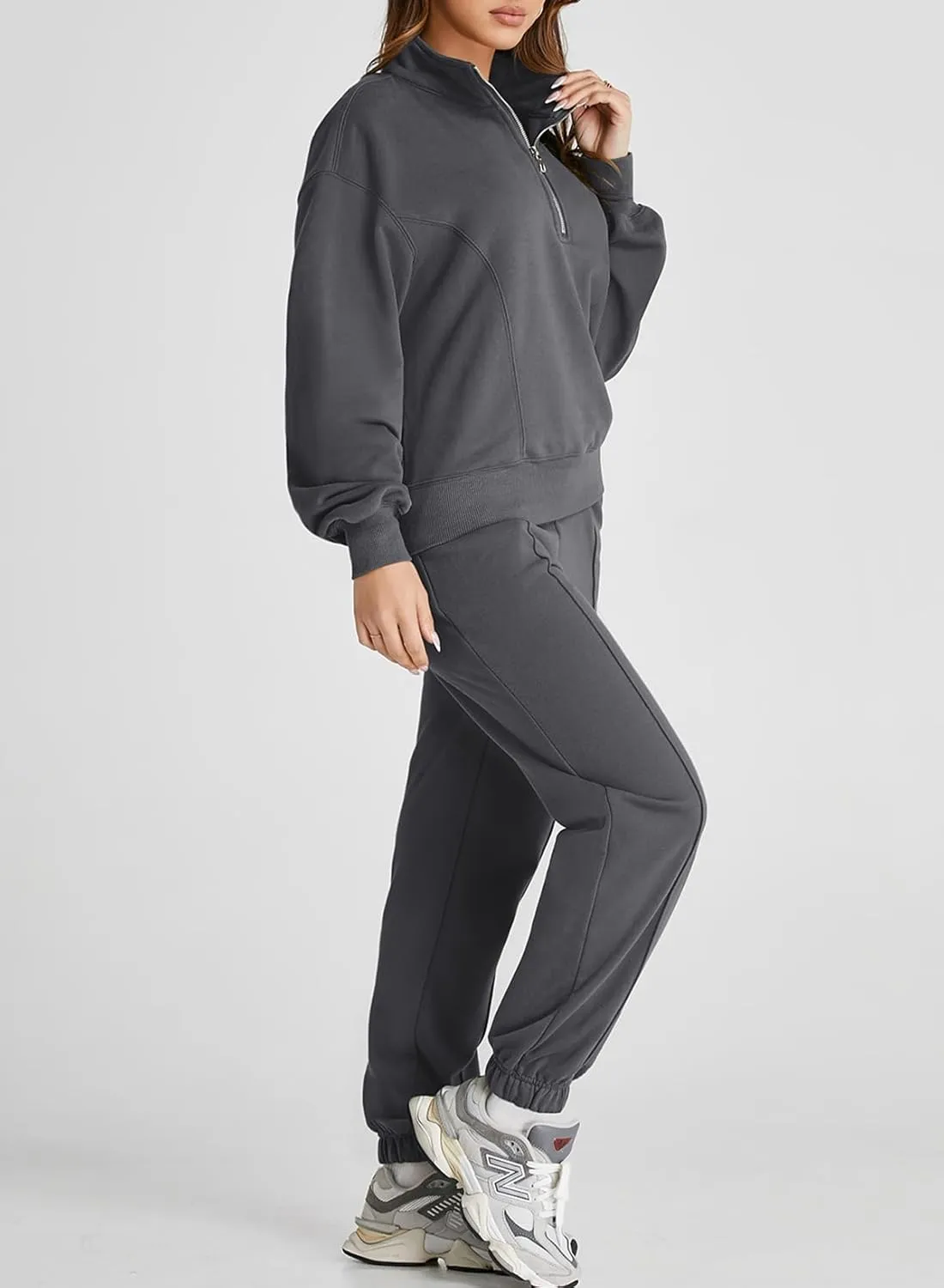 Herseas Women 2 Piece Outfits Sweatsuit Sweatshirt Sweatpants Tracksuit Sweat Lounge Matching Set 2024 Fall Trendy