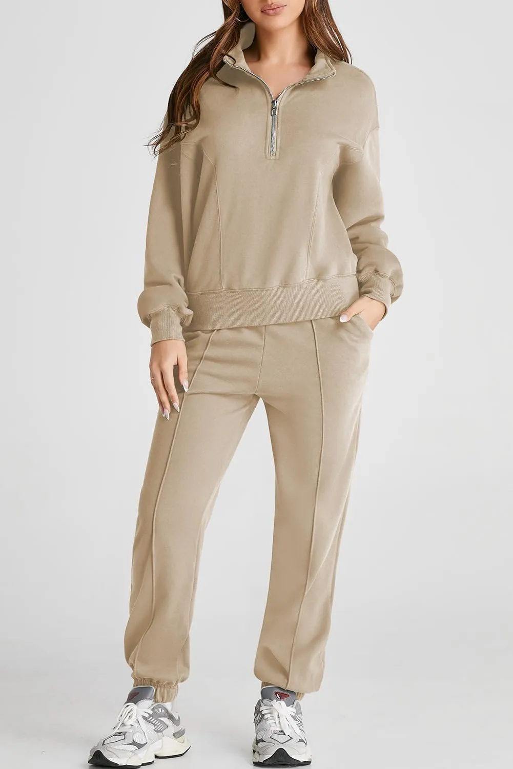 Herseas Women 2 Piece Outfits Sweatsuit Sweatshirt Sweatpants Tracksuit Sweat Lounge Matching Set 2024 Fall Trendy