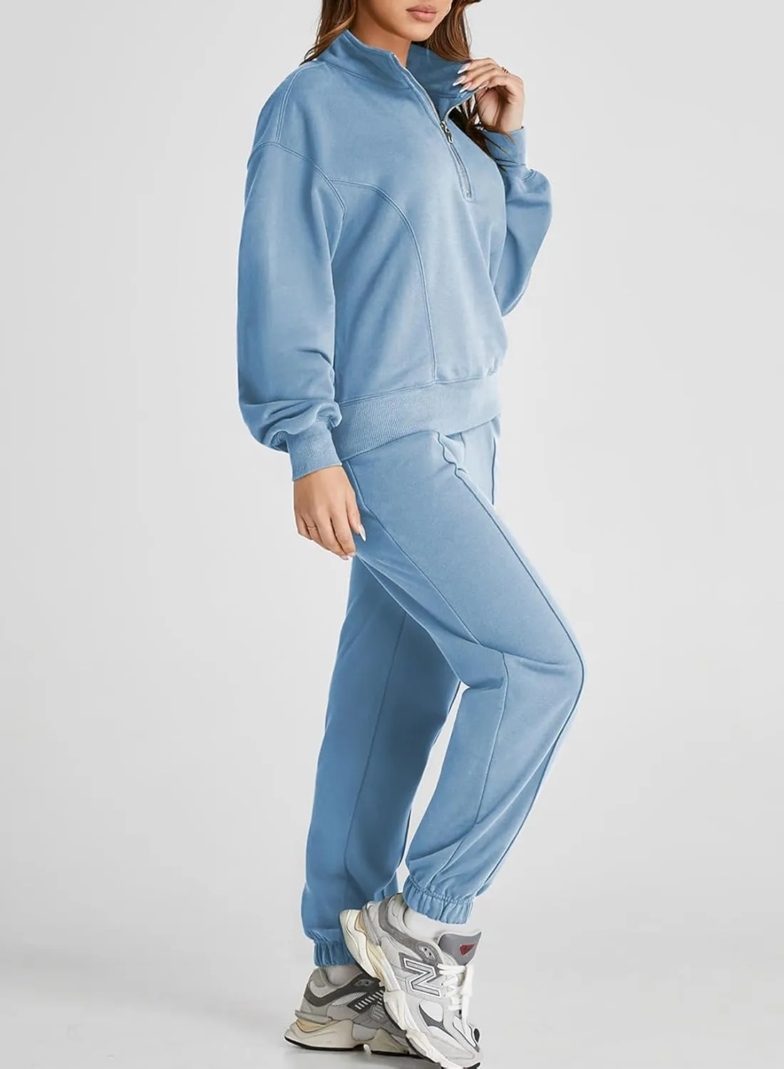 Herseas Women 2 Piece Outfits Sweatsuit Sweatshirt Sweatpants Tracksuit Sweat Lounge Matching Set 2024 Fall Trendy