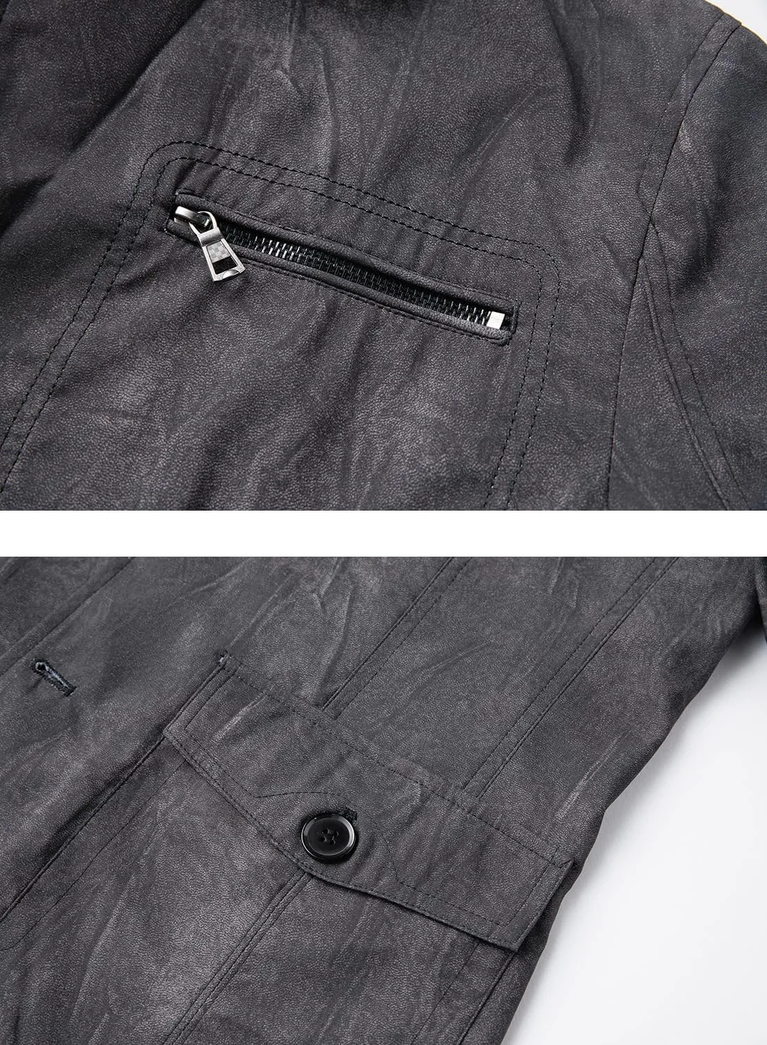 HOOD CREW Mens Casual Blazer Vintage Sports Coat Button Up Lightweight Business Suit Jackets with Pockets