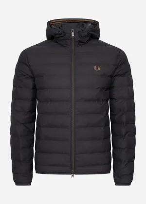 Hooded insulated jacket - black