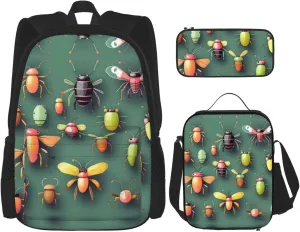 Insect Atlas Large capacity durable school bag   pencil case   lunch bag, accompany your children to study happily every day