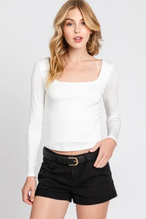 Ivory Double Layered Basic Top