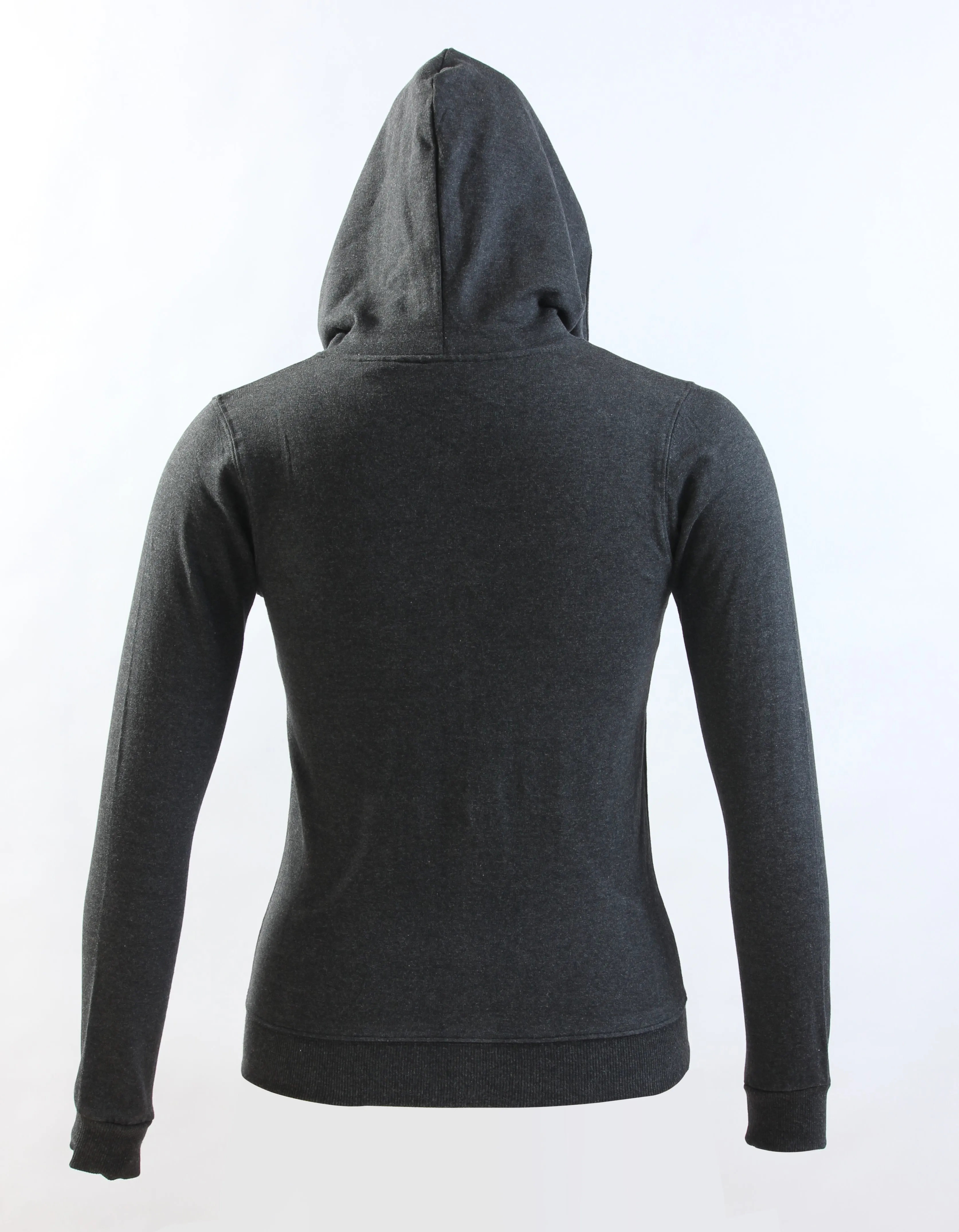 Ladies Charcoal Gray Cotton Hooded Sweatshirt