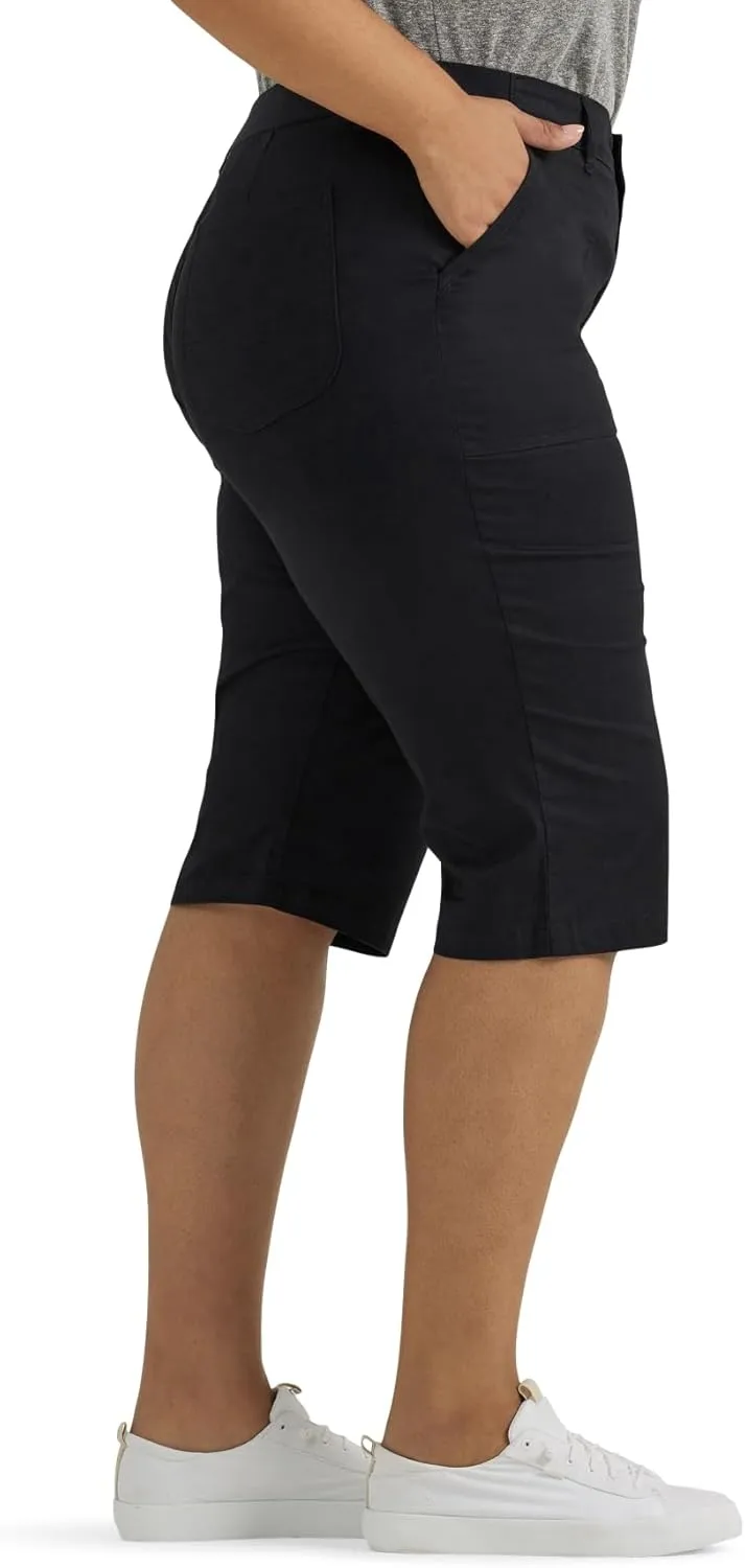 Lee Women's Plus Size Ultra Lux Comfort with Flex-to-go Utility Skimmer Capri Pant