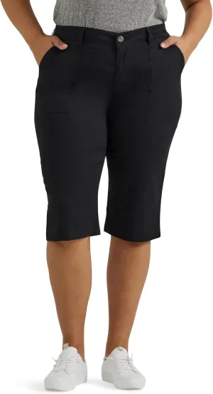 Lee Women's Plus Size Ultra Lux Comfort with Flex-to-go Utility Skimmer Capri Pant