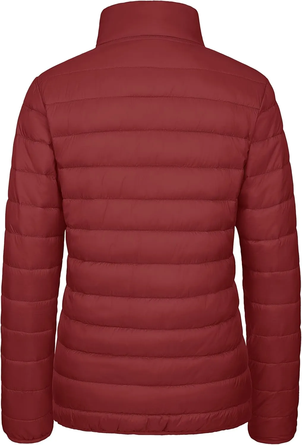 MAGCOMSEN Women's Puffer Jacket Lightweight Quilted Padded 4 Pockets Zip-up Stand-collar Winter Fleece Coat