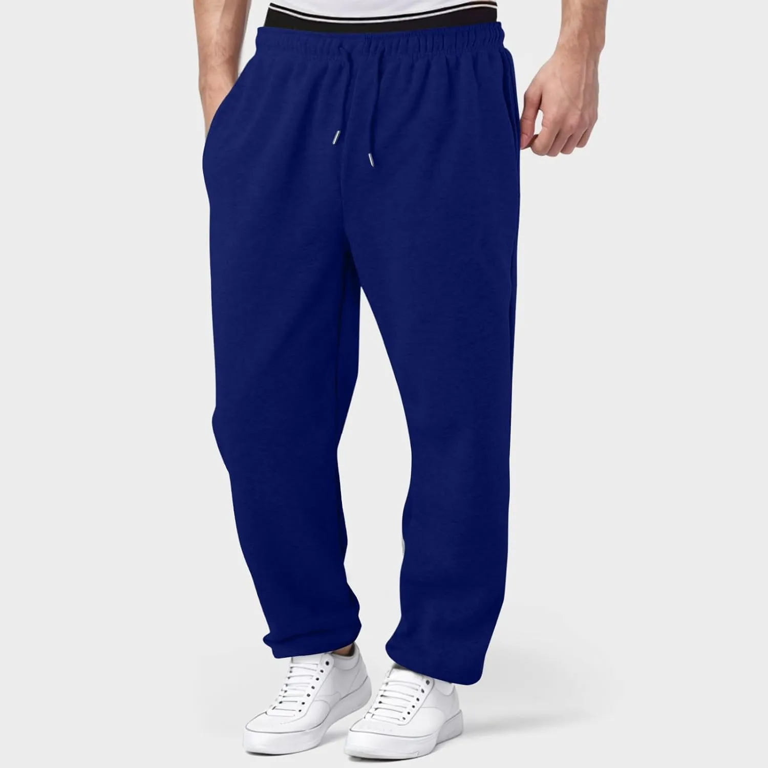 Men Pants Casual Fashion Joggers Workout Sweatpants Comfort Fit Elasticated Stretch Waist Lounge Pant