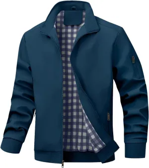 Men's Bomber Jacket Lightweight Casual Windbreaker Jackets Zip Up Coat