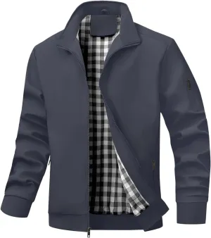 Men's Bomber Jacket Lightweight Casual Windbreaker Jackets Zip Up Coat