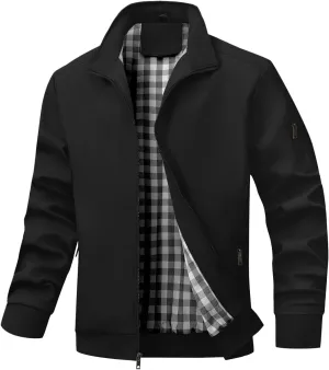 Men's Bomber Jacket Lightweight Casual Windbreaker Jackets Zip Up Coat