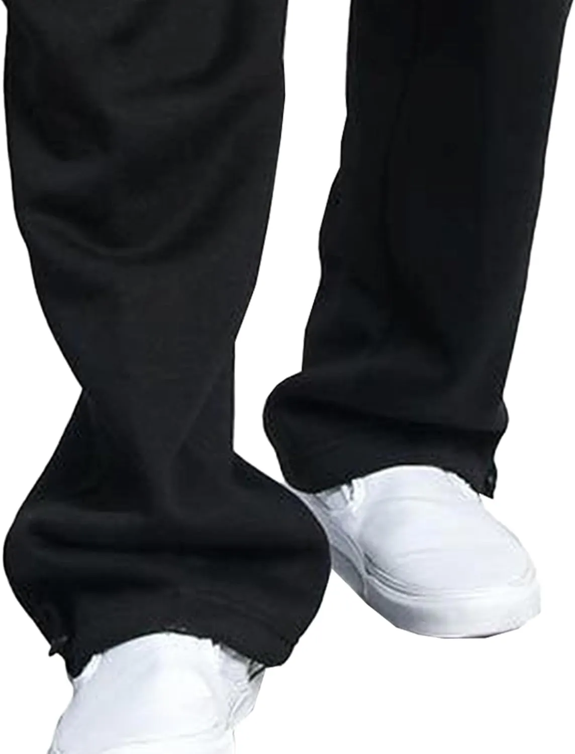 Men's Comfort Drawstring Elastic Waist Cargo Pants Regular Fit Solid Hiking Pants Joggers Wide Leg Trousers