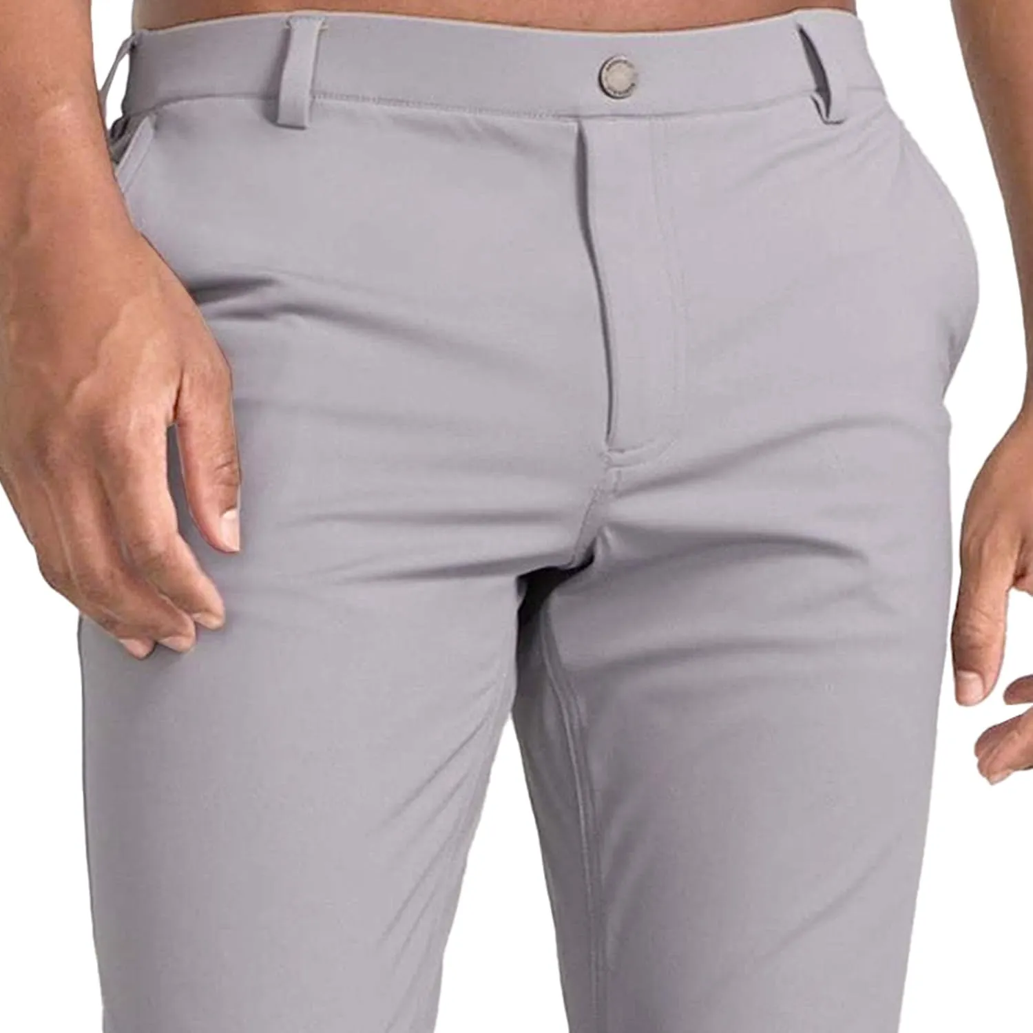Men's Slim Fit Business Comfort Pants Straight Leg High Waist Casual Trousers Solid Basic Hiking Outdoor Pants