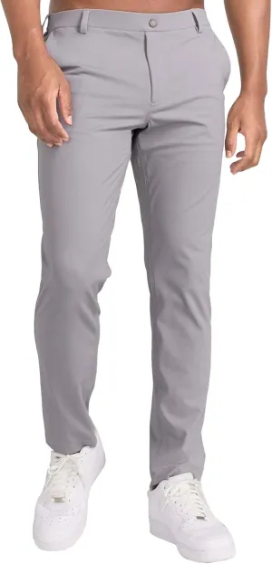 Men's Slim Fit Business Comfort Pants Straight Leg High Waist Casual Trousers Solid Basic Hiking Outdoor Pants