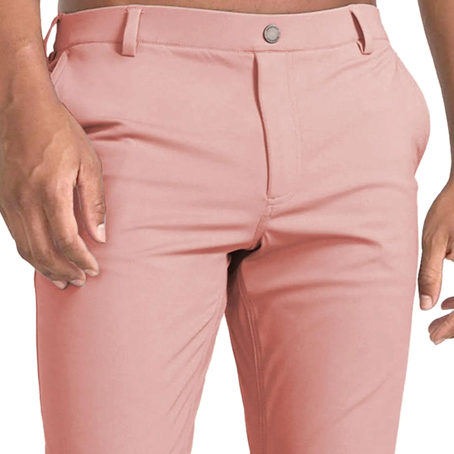 Men's Slim Fit Business Comfort Pants Straight Leg High Waist Casual Trousers Solid Basic Hiking Outdoor Pants