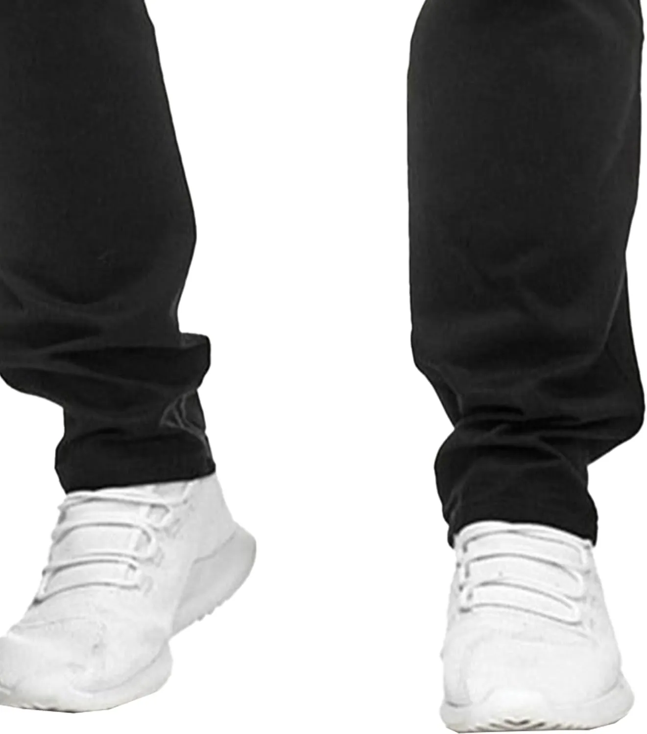 Men's Slim Fit Casual Outdoor Basic Pants Straight Leg Solid Sweatpants Pants Comfort Cotton Work Trousers