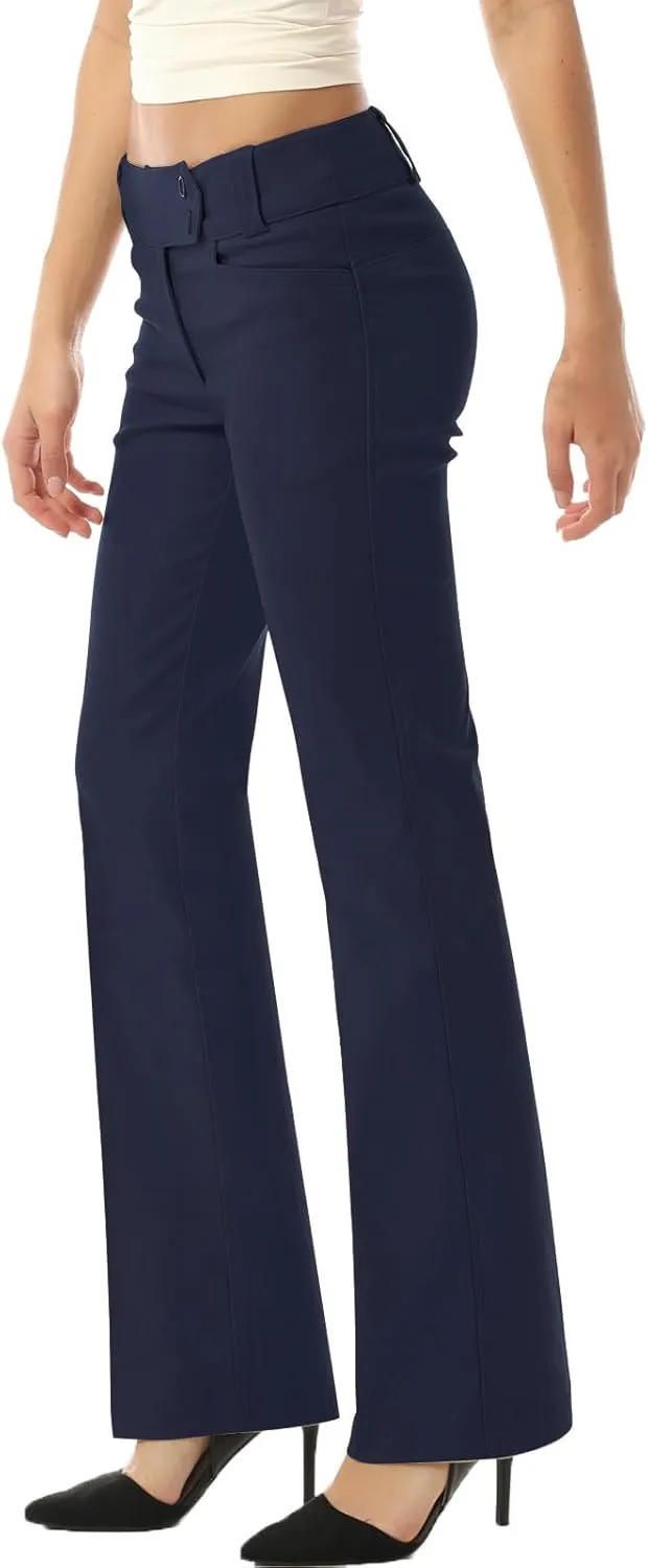 MixMatchy Women's Ultra Stretch Lux Comfort with Flex Motion Bootcut Dress Pants Work Business Office Trousers
