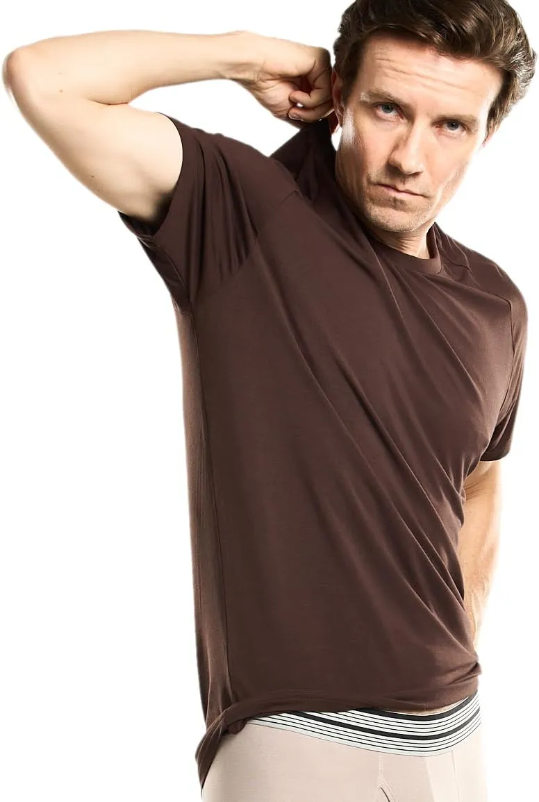 Mr. Davis Men's Bamboo Viscose Traditional Cut Crew Neck Undershirt - Stylish Crew Neck Undershirts for a