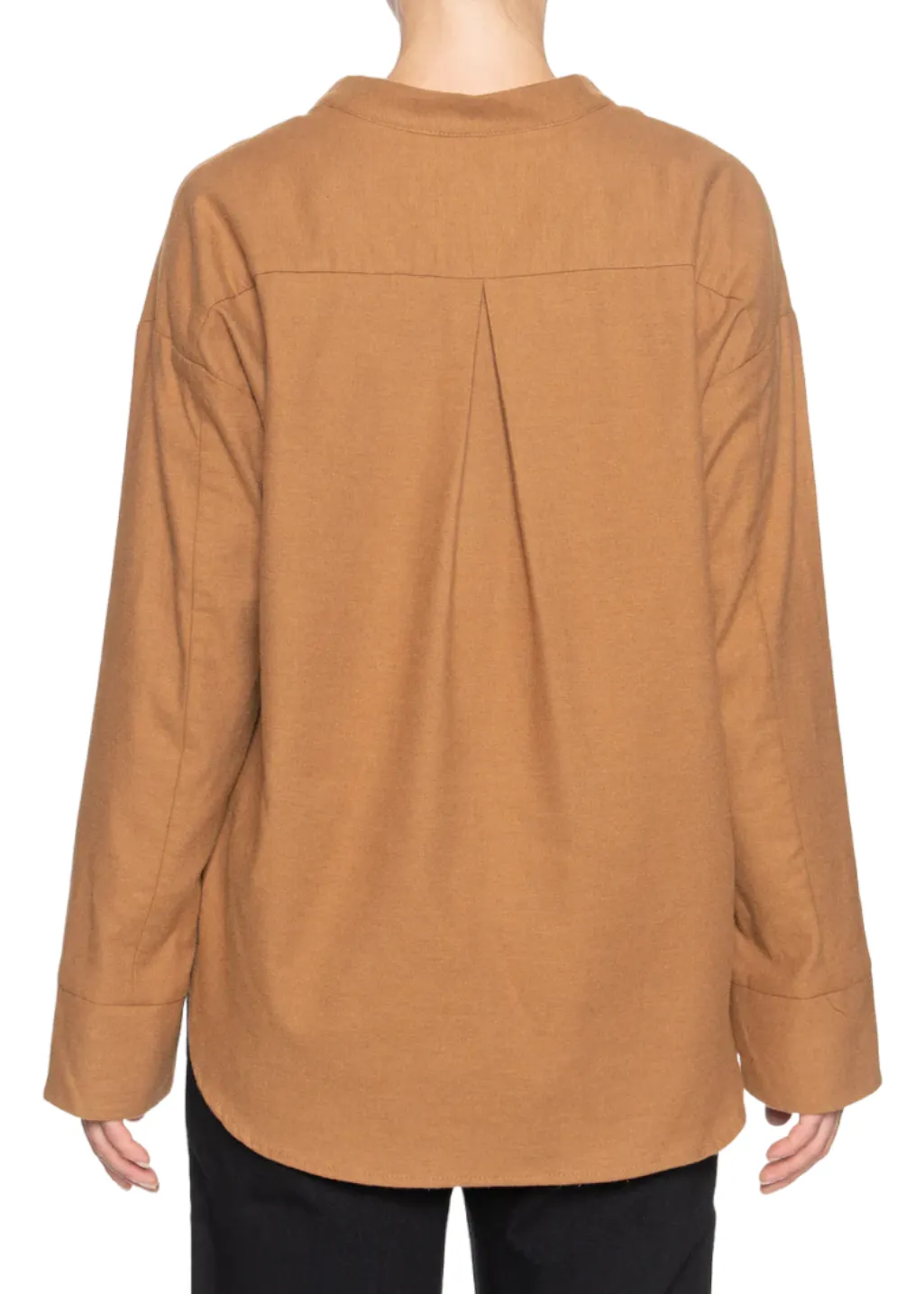 Naked & Famous Denim - Band Collar Shirt - Dijon Soft Twill