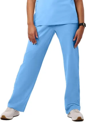 Peelz Sara 4-Pocket Straight-Leg Scrub Pants for Women - Soft Stretch Fabric Scrubs, Elastic Waistband, Comfort Fit