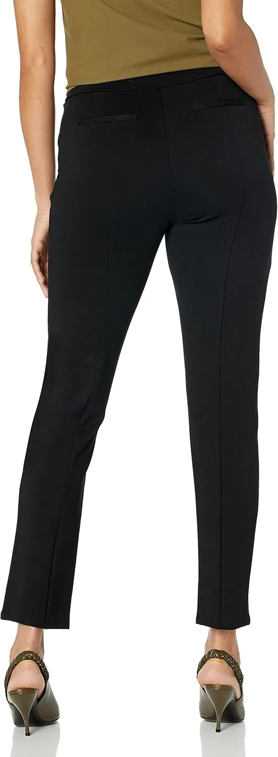 Rafaella Missy Slim Ponte Dress Pants For Women, Pull-On Waistband, Stretch, Comfort Fit, Flat Front